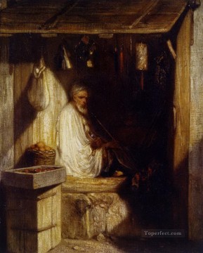 店で喫煙するトルコ商人 アレクサンドル・ガブリエル・デカンプ 東洋学者 Oil Paintings